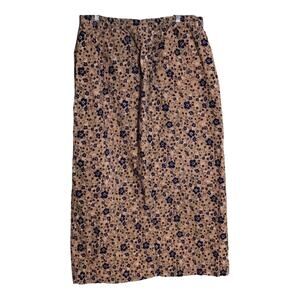 Bobby Brooks Vtg  Floral Corduroy Button Front Maxi  Skirt 14/16 CottageCore